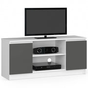 Mobile TV AKORD Bianco 120 cm 2 ante inserto frontale Grigio Grafite 120x40x55 cm