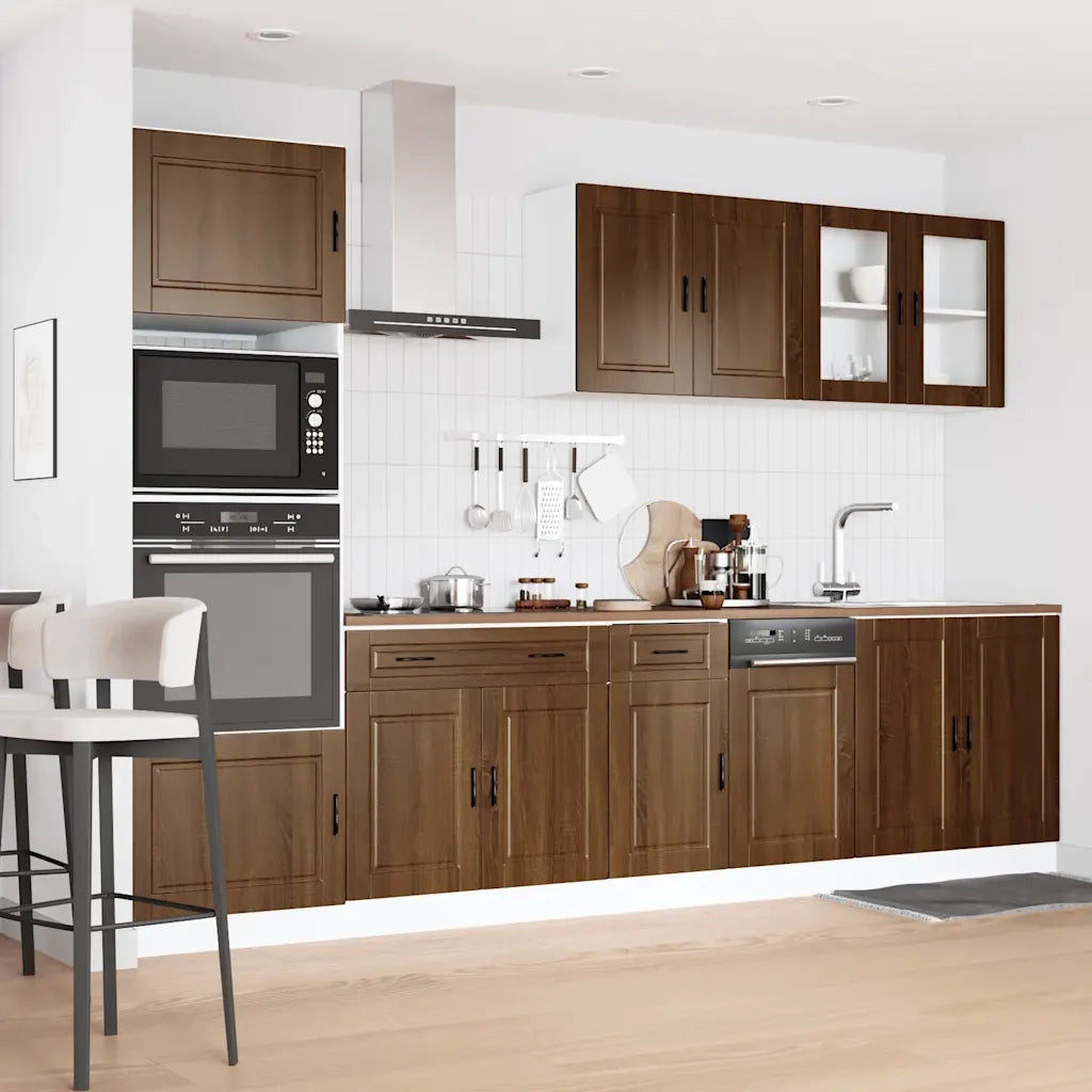 Set Mobili da Cucina 7 pz Porto Rovere Marrone in Truciolato 3314758