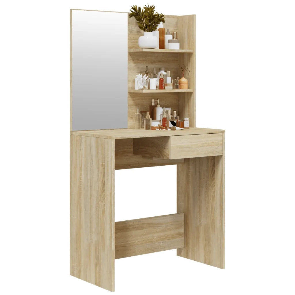Toeletta con Specchio Rovere Sonoma 74,5x40x141 cm 802807