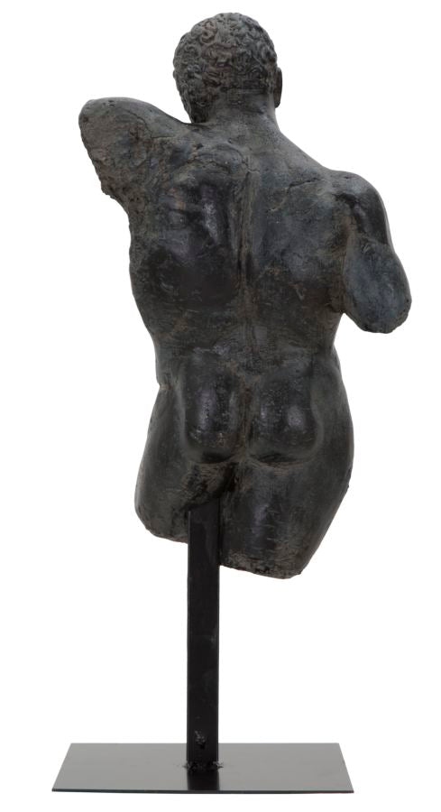 Scultura Museum Man 26x22x57,5 cm in Poliresina e Ferro Nero