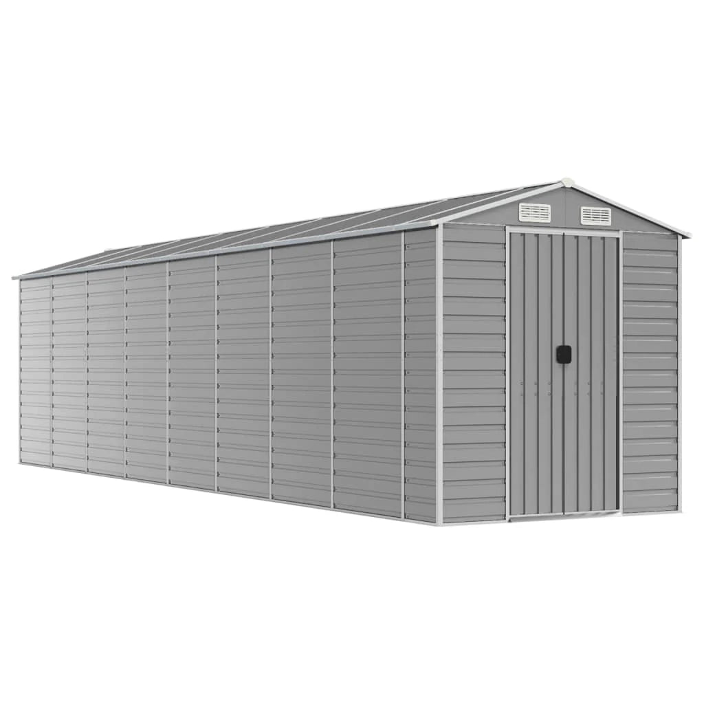 Casetta da giardino cabina ripostiglio casetta da esterno robusta casetta per attrezzi colore chiaro 191 x 810 x 198 cm acciaio zincato grigio 02_0022249