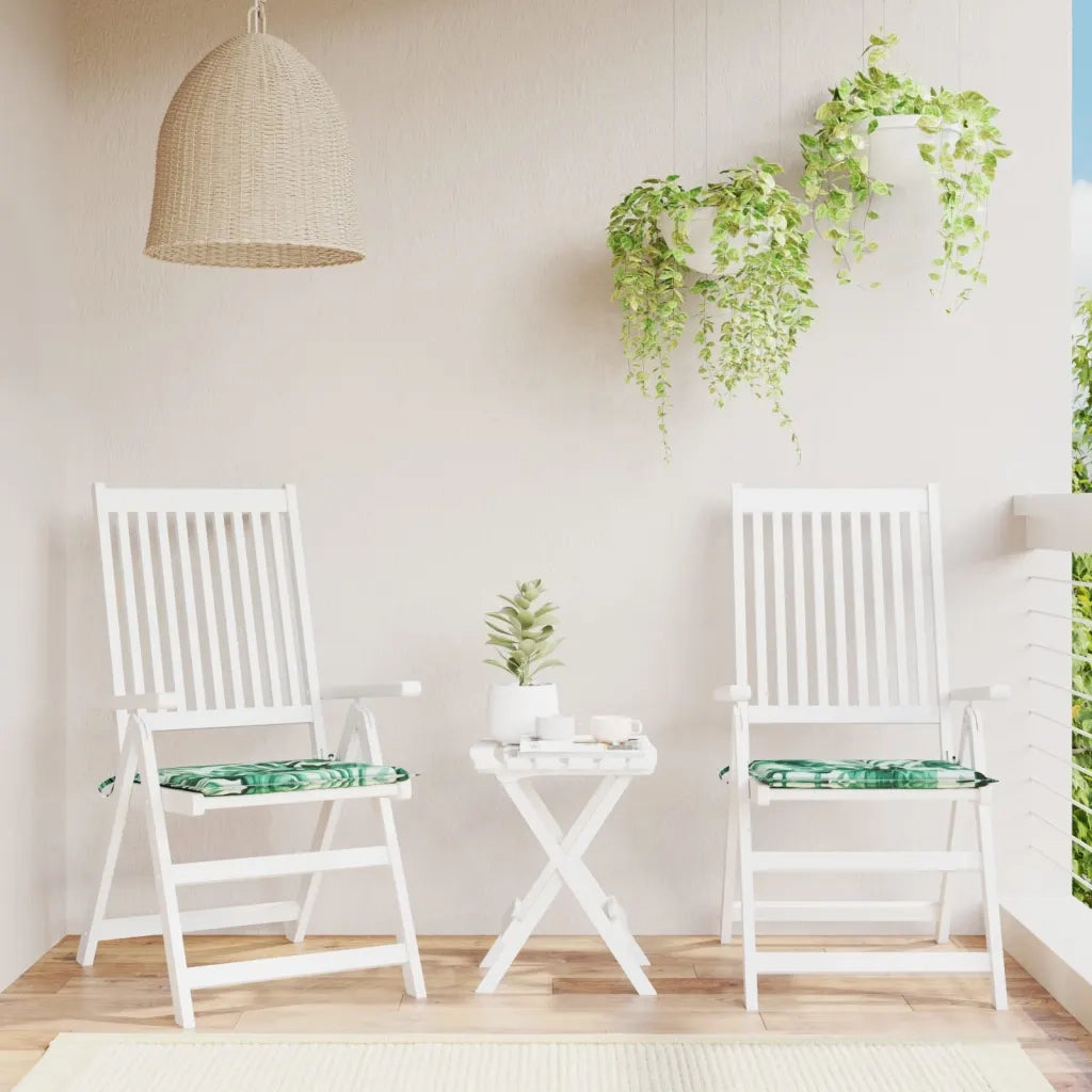 Cuscini per Sedia 2 pz | Cuscini per sedie Motivo a Foglie 40x40x4 cm Tessuto