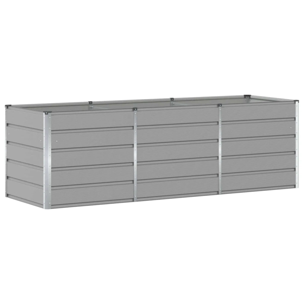 Fioriera | Cassetta per fiori | Vaso Grigio chiaro 240 x 80 x 75 cm Acciaio