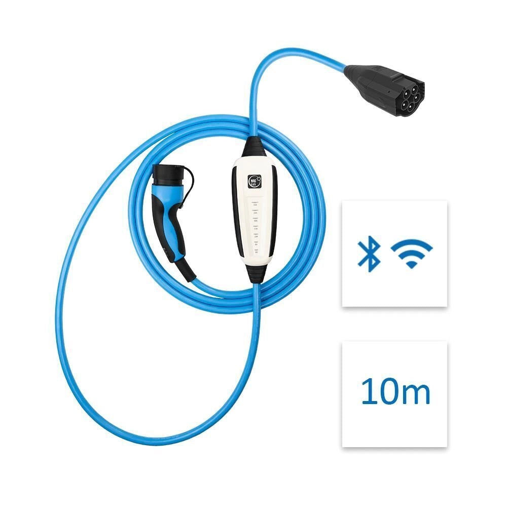 NRGkick 12101000 Pure Wallbox Mobile Tipo 2 10 m 22 kW 32 A Wi-Fi Bluetooth IP67 IP69K colore Blu