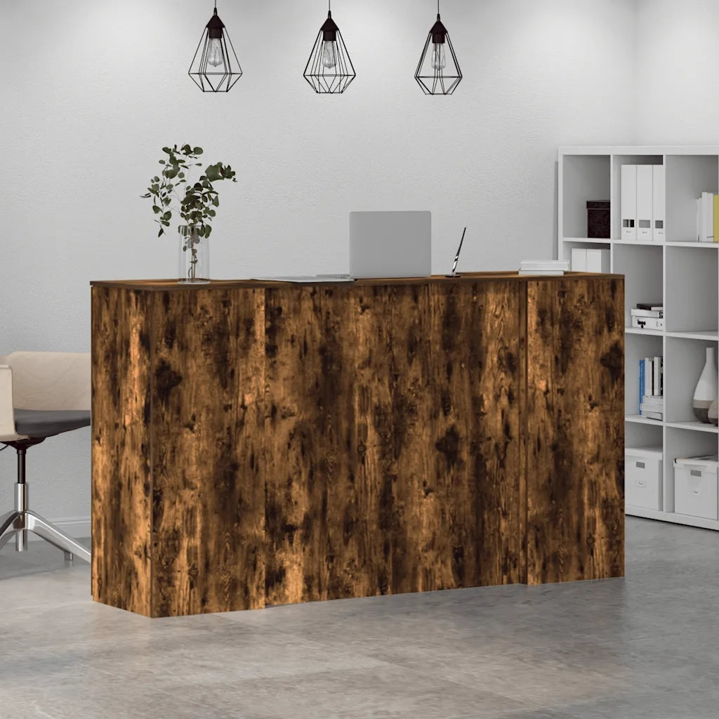 Banco Reception Rovere Fumo 180x50x103,5cm in Legno Multistrato 3324173