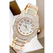 Trade Shop - Orologio Da Polso Sousou S6011 Quarzo Moda Brillantini Acciaio Rosa Fondo Silver -