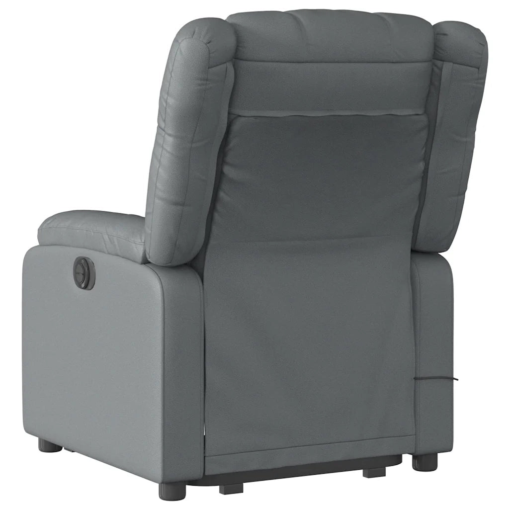 Poltrona Alzapersona Elettrica Reclinabile Grigio in Similpelle 3205174