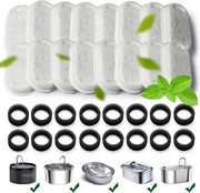 Filtro per secchielli per cani, confezione da 32 pezzi, Adatto per secchielli per animali domestici e cani in acciaio inossidabile da 67 oz/2 L regolabili per la casa (confezione da 16+16 pezzi)