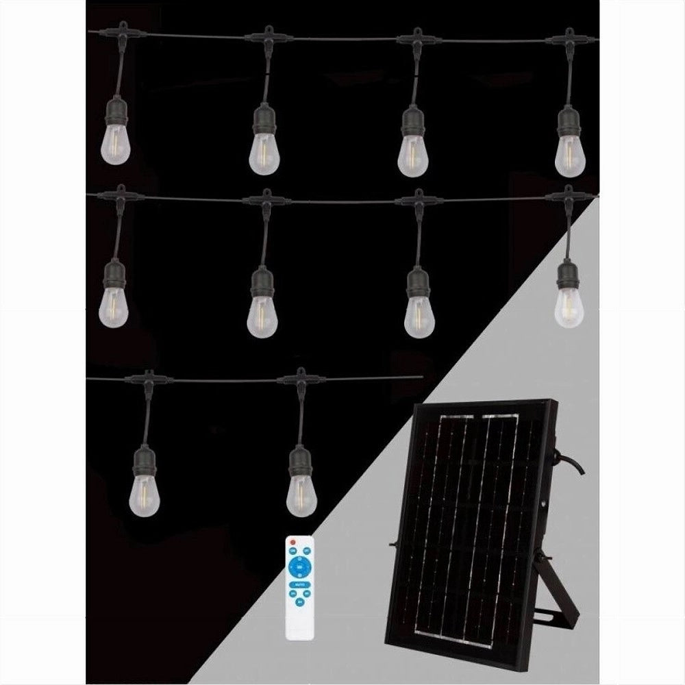Trade Shop - Catena Luminosa Con Pannello Solare 10 Lampadine E27 Impermeabile Ip65 S20a-10m -