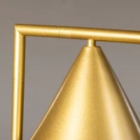 Lampada da Terra per Salotto in Acciaio con Paralume Conico Orientabile e Base in Marmo 40W, 35 x 26 x 153 cm, Oro