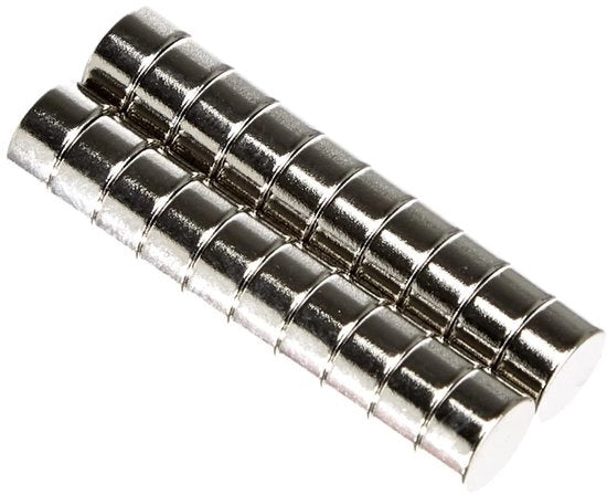 F643-25 6 mm di diametro x 3 mm spessore N42 neodimio magnetico, 0,9 kg di forza di trazione, confezione da 20