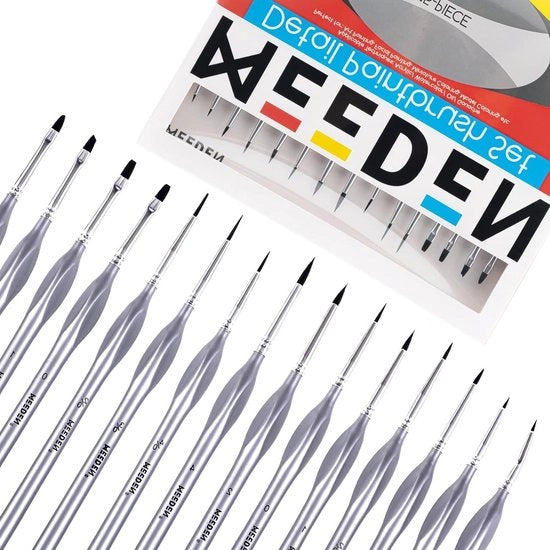 Set di pennelli a dettaglio premium 15pz - Confezione esclusiva e di alta qualità per la pittura dettagliata - Regalo ideale per studenti e principianti artisti
