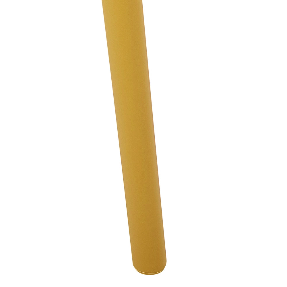 Set di 4 sedie da pranzo in plastica gialla per interni ed esterni da giardino con braccioli in stile minimalista