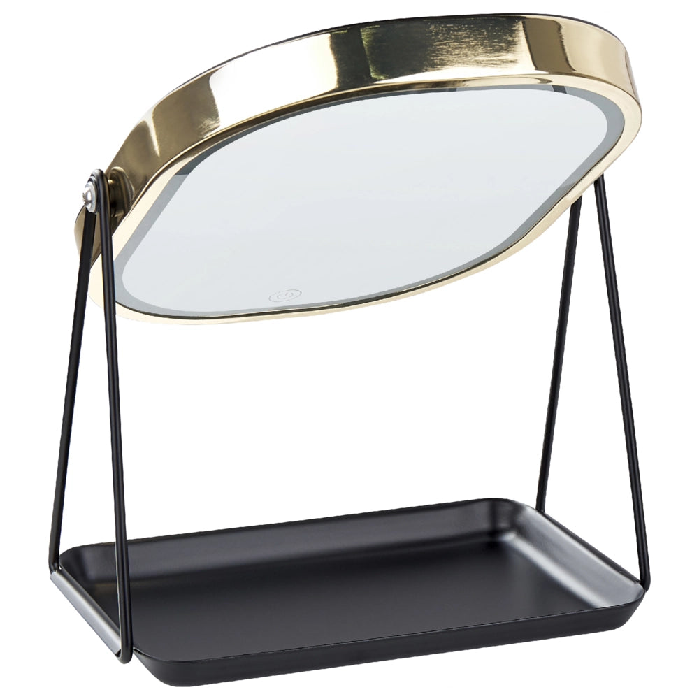 Specchio LED make up da tavolo 20 x 22 cm color oro bagno camera da letto moderno