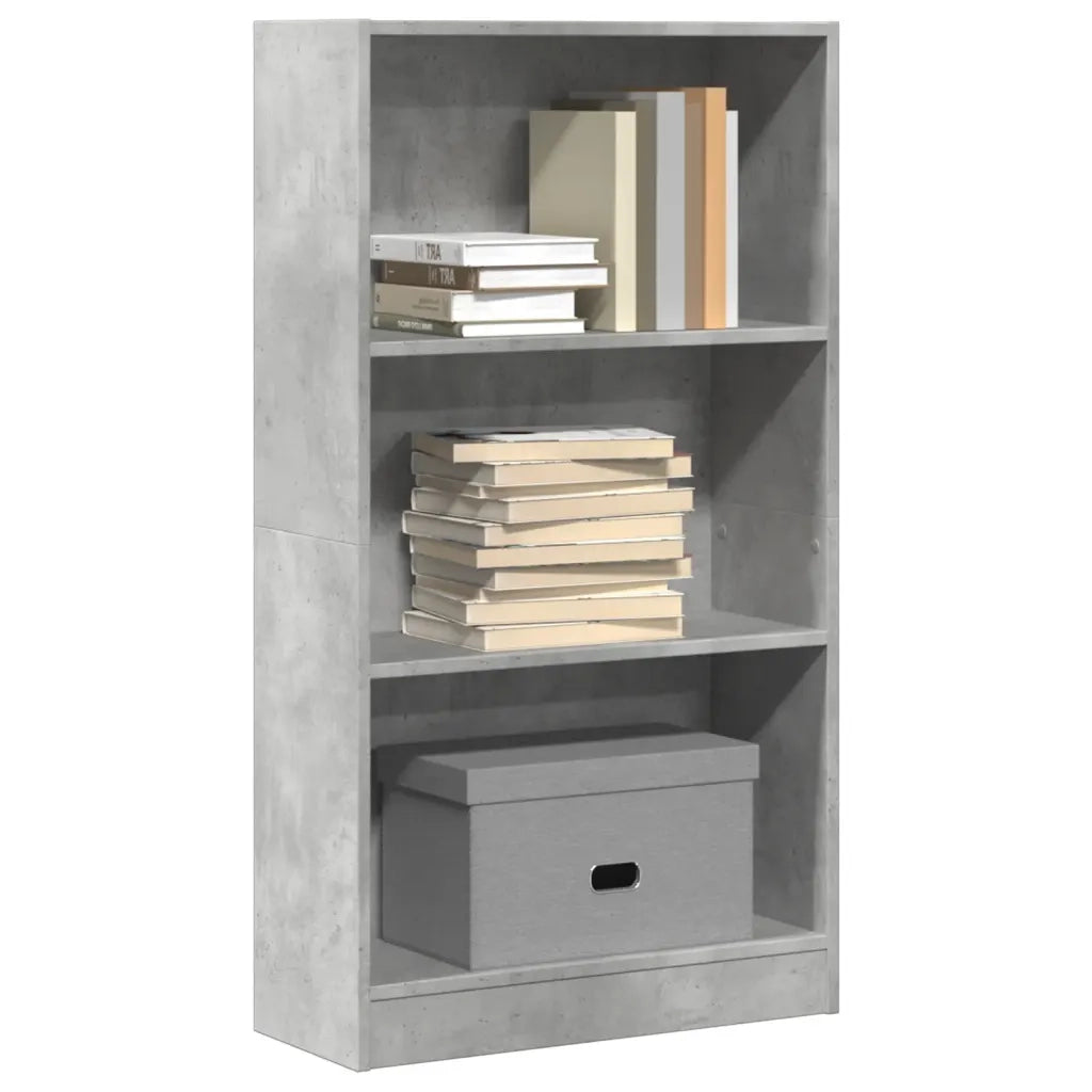 Libreria-Scaffale per Libri-Mobile di Stoccaggio Grigio Cemento 60x24x109 cm in Truciolato
