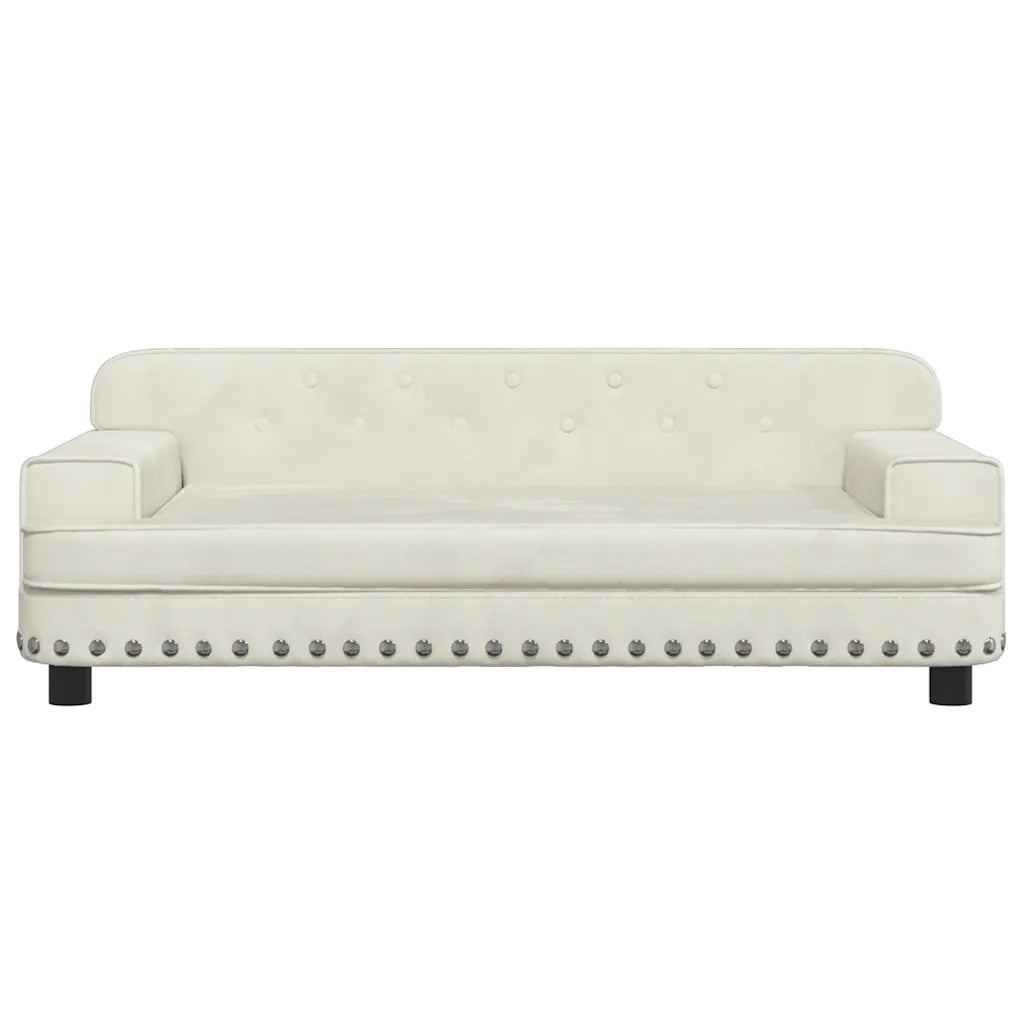 Divano per Bambini Crema 90x53x30 cm in Velluto 3196285