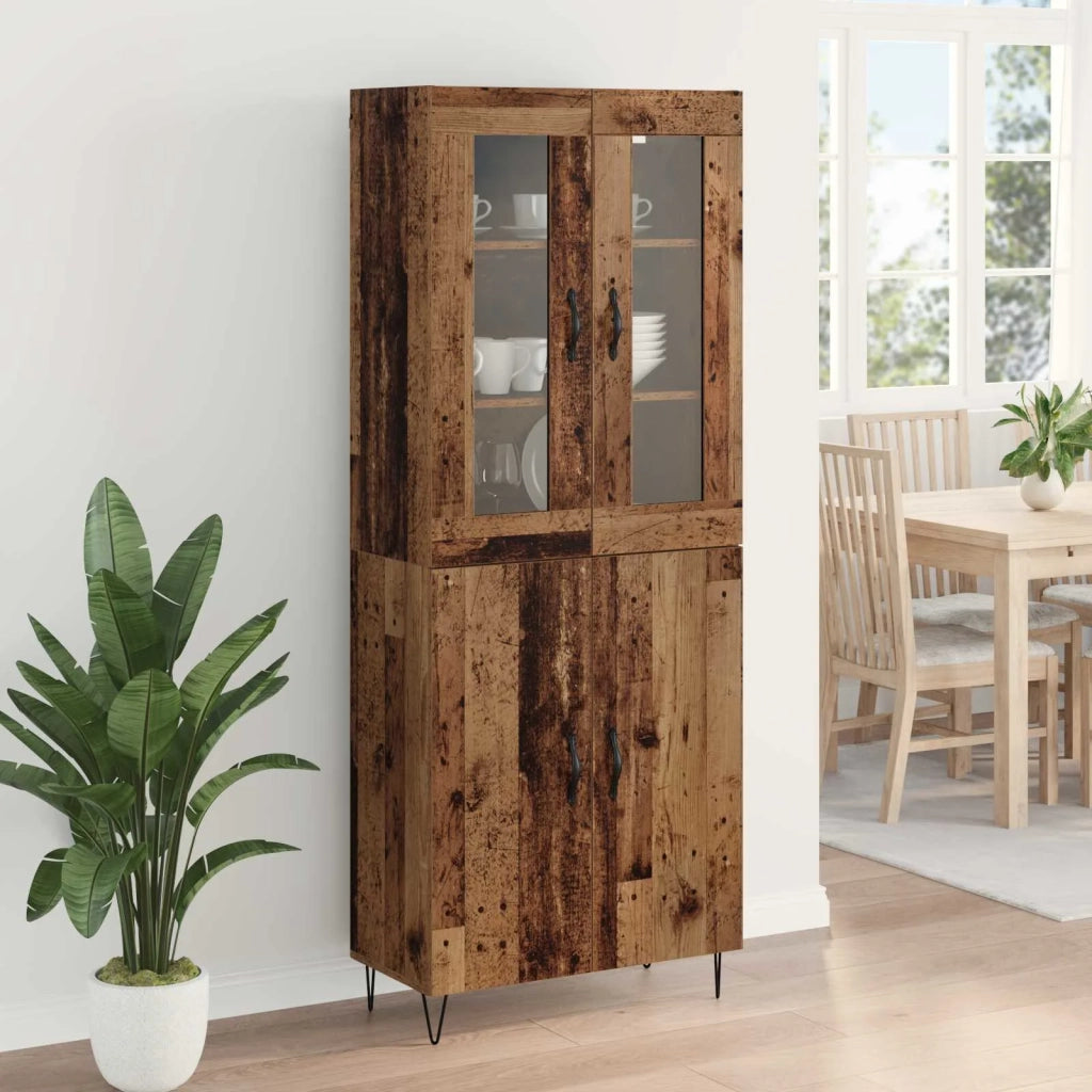 Credenza | Madia | Buffet da pranzo | Armadio da pranzo Legno vecchio 69,5 x 34 x 180 cm Legno multistrato