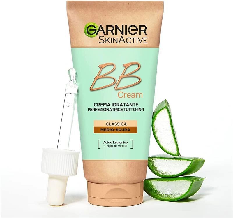 GARNIER SKIN ACTIVE BB CREAM PERFEZIONATRICE TUTTO IN 1 CON ACIDO IALURONICO E ALOE - COLORAZIONE MEDIO SCURA