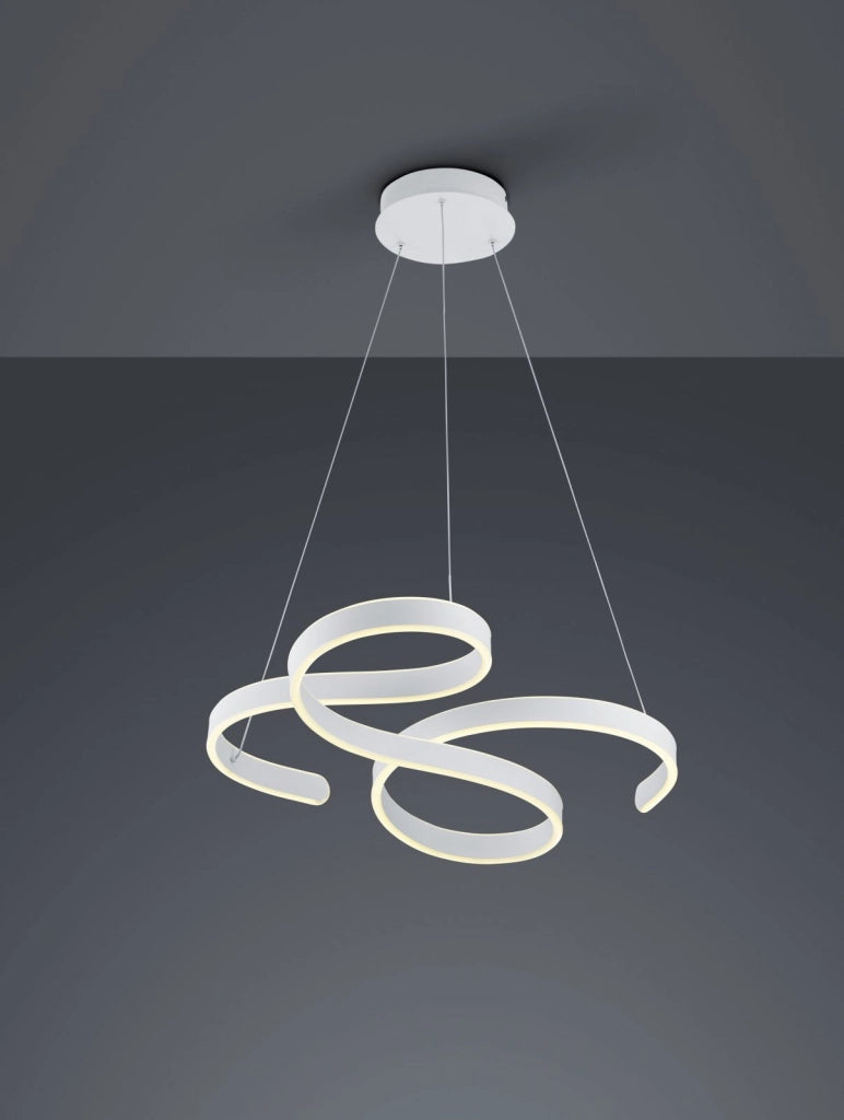FRANCIS SOSPENSIONE LED 48W 5600lm, 3000K VORTICI BIANCA CON REGOLAZIONE INTENSITA' CON INTERRUTTORE D.72CM