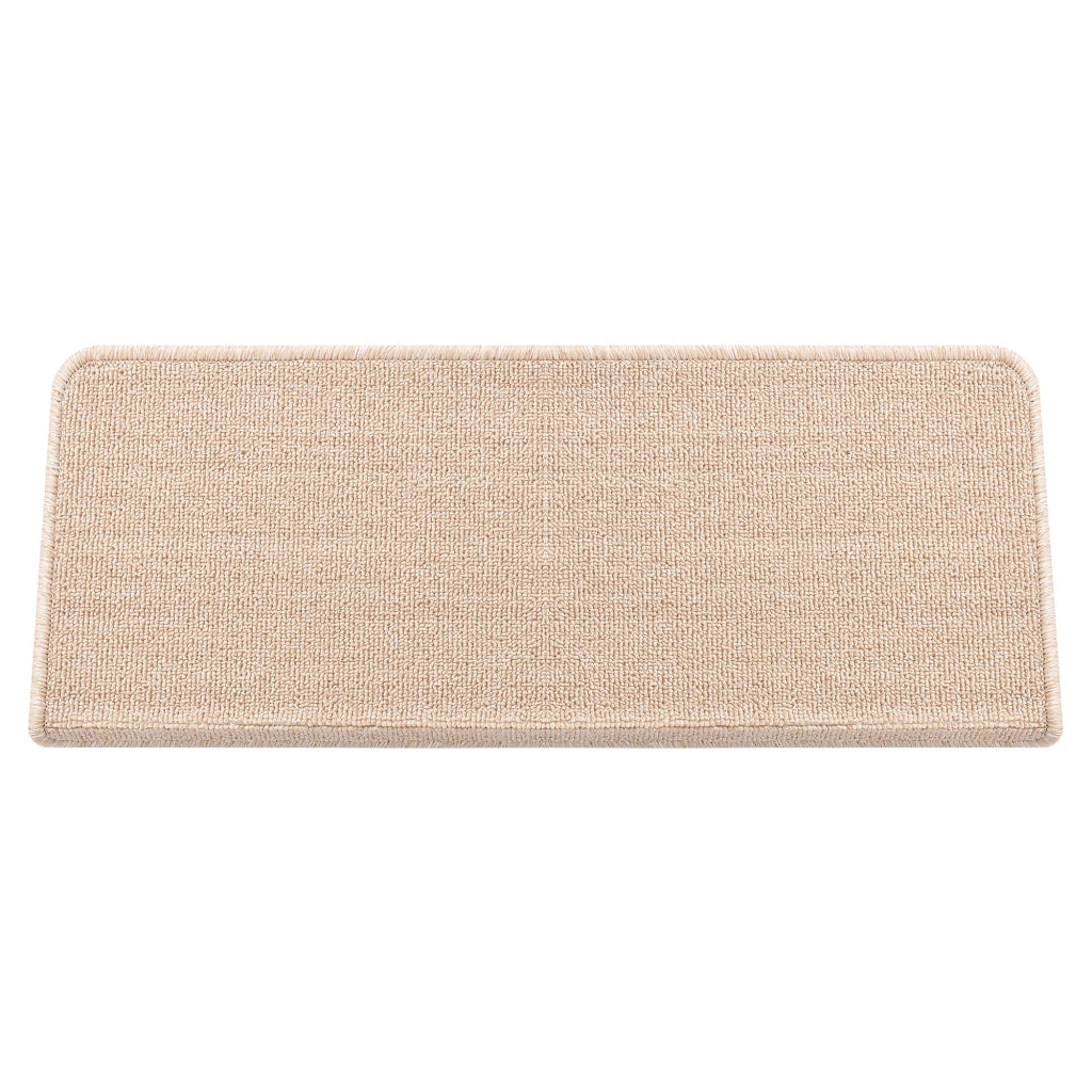 Set di 15 gradini rettangolari antiscivolo 65 x 24 cm con bordo beige 03_0007607