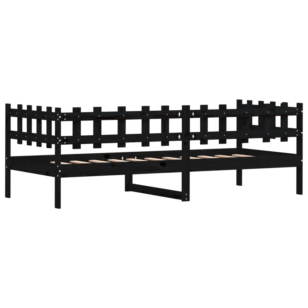 Dormeuse Nera 80x200 cm in Legno Massello di Pino