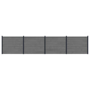 Pannello di Recinzione 4 pcs WPC e Alluminio Grigio