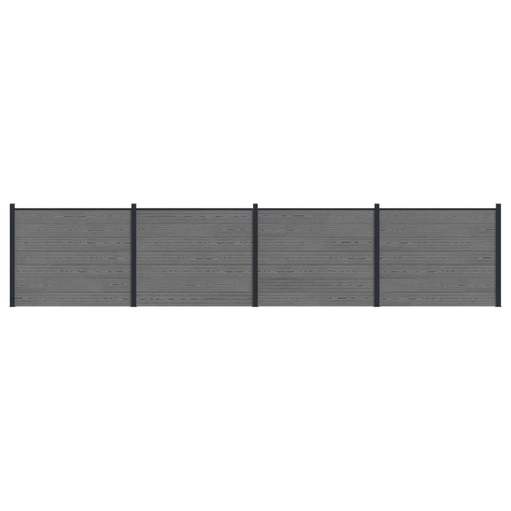 Pannello di Recinzione 4 pcs WPC e Alluminio Grigio
