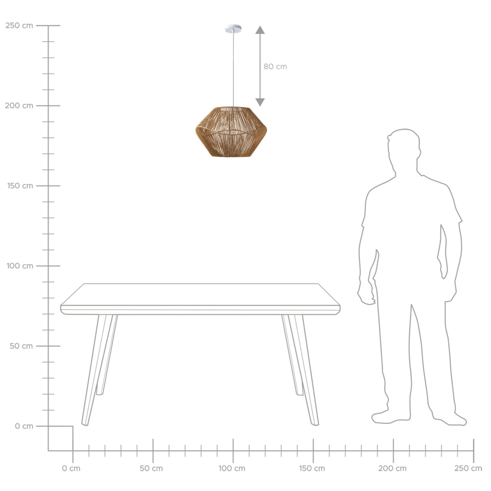 Lampada a sospensione Corda di carta naturale Plafoniera con paralume intrecciato Sala da pranzo Soggiorno Stile Boho