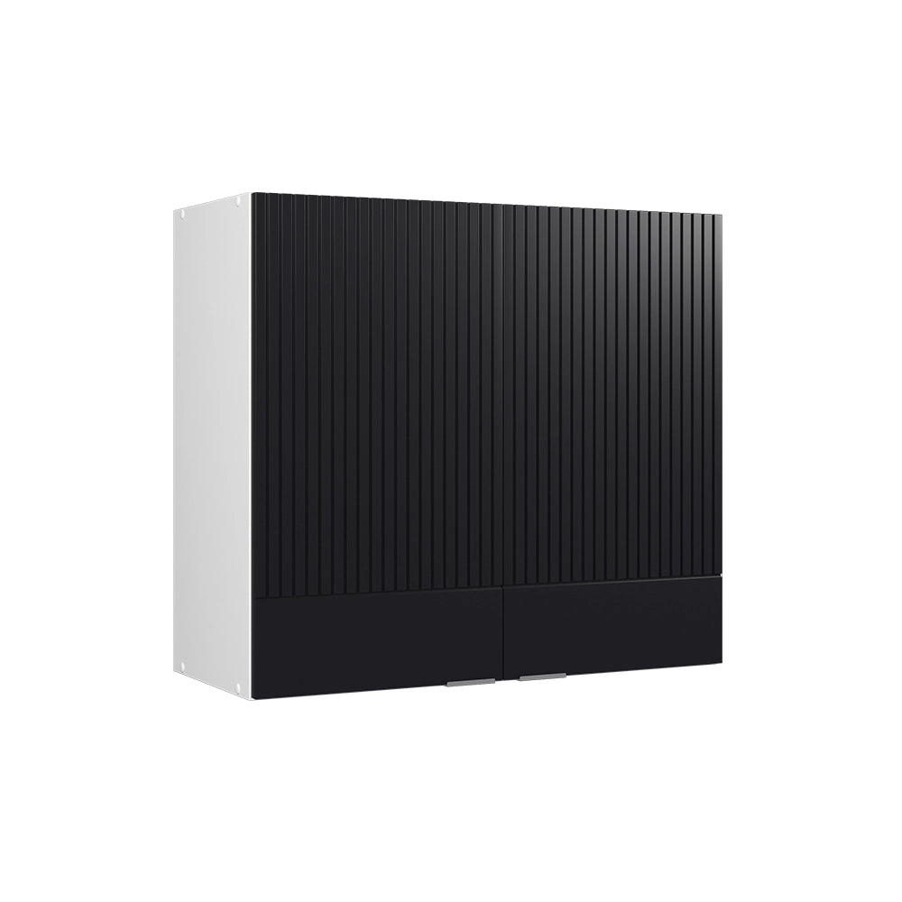 Vicco Mobile da cucina in vetro Nero a righe 80 cm