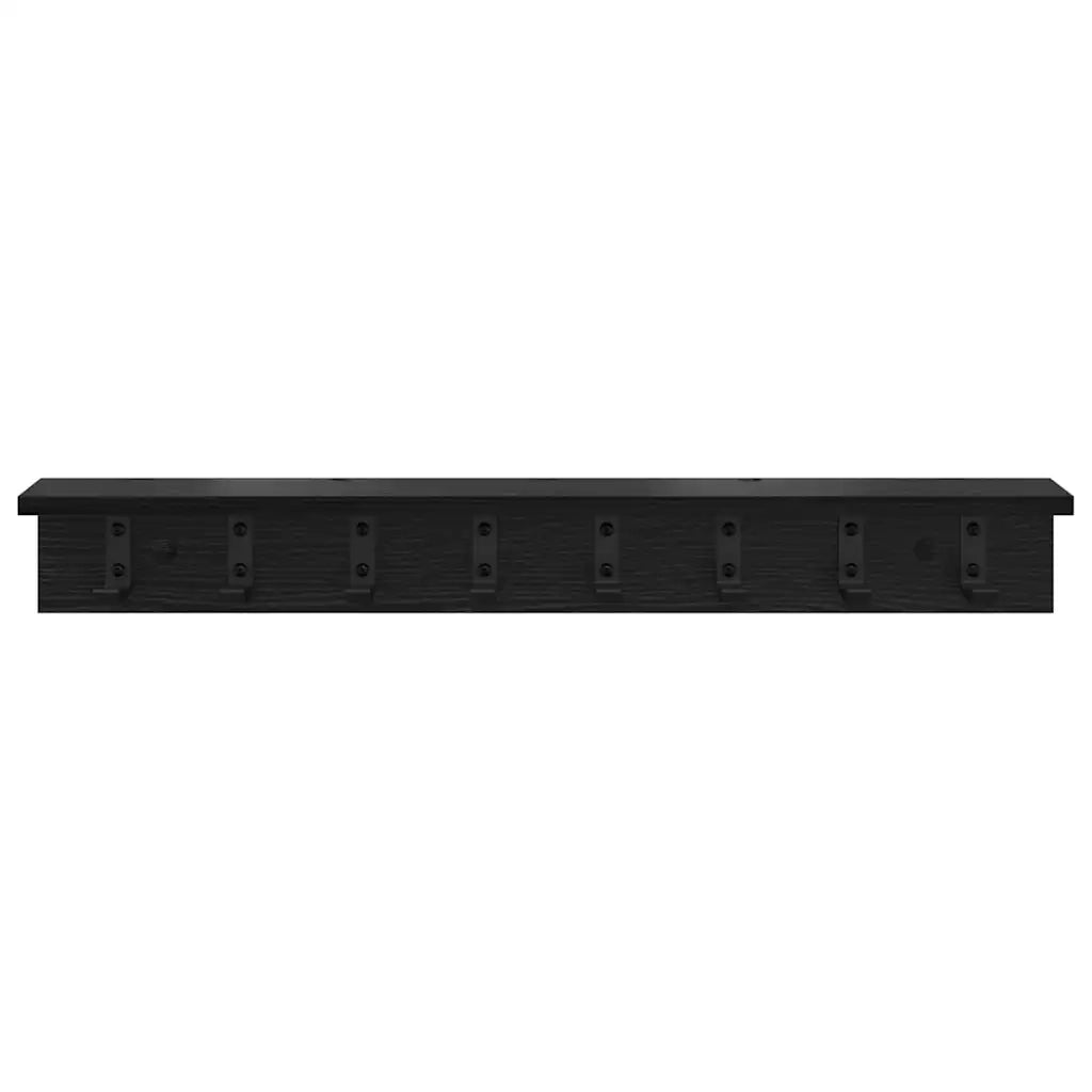 Appendiabiti a muro Rovere Nero 80 x 10,5 x 10,5 cm 874364