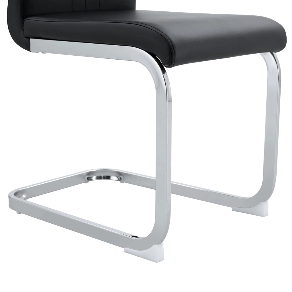 Set 4 Sedie da Pranzo ¨C MINIMAL ¨C Nero, PU, Design Moderno Industriale