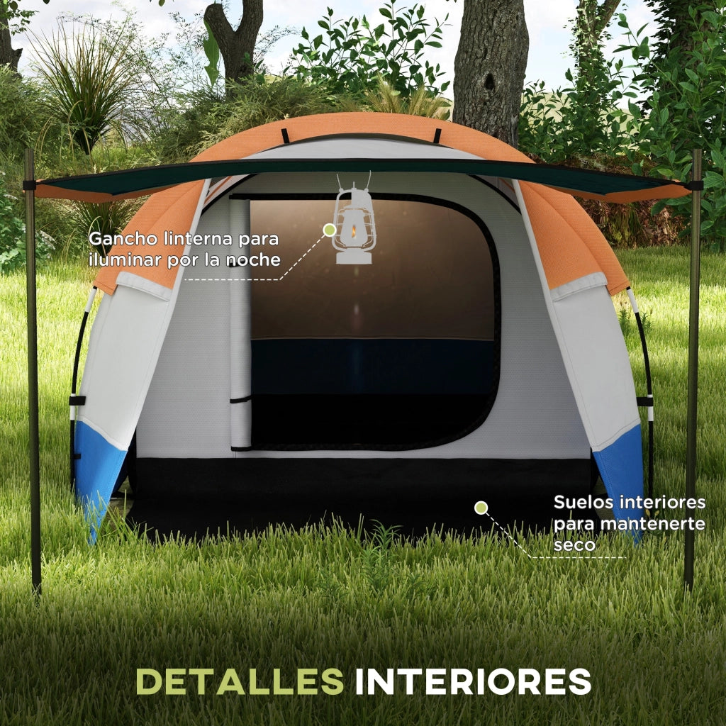 Tenda da campeggio 3 posti 2 camere ¨C zephmum ¨C 420x200x150 cm multicolore