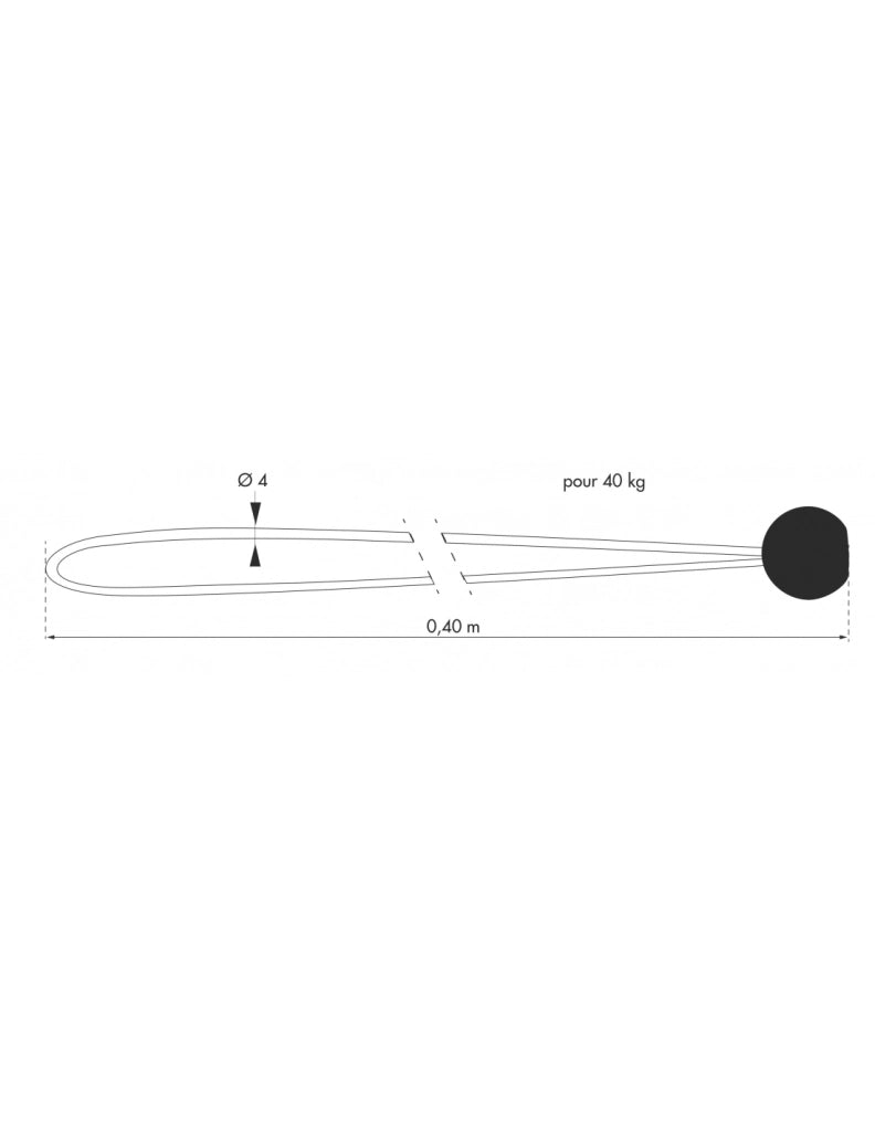 Set di 4 tenditori elastici Ø 4 mm x 40 cm con terminale a sfera – THIRARD