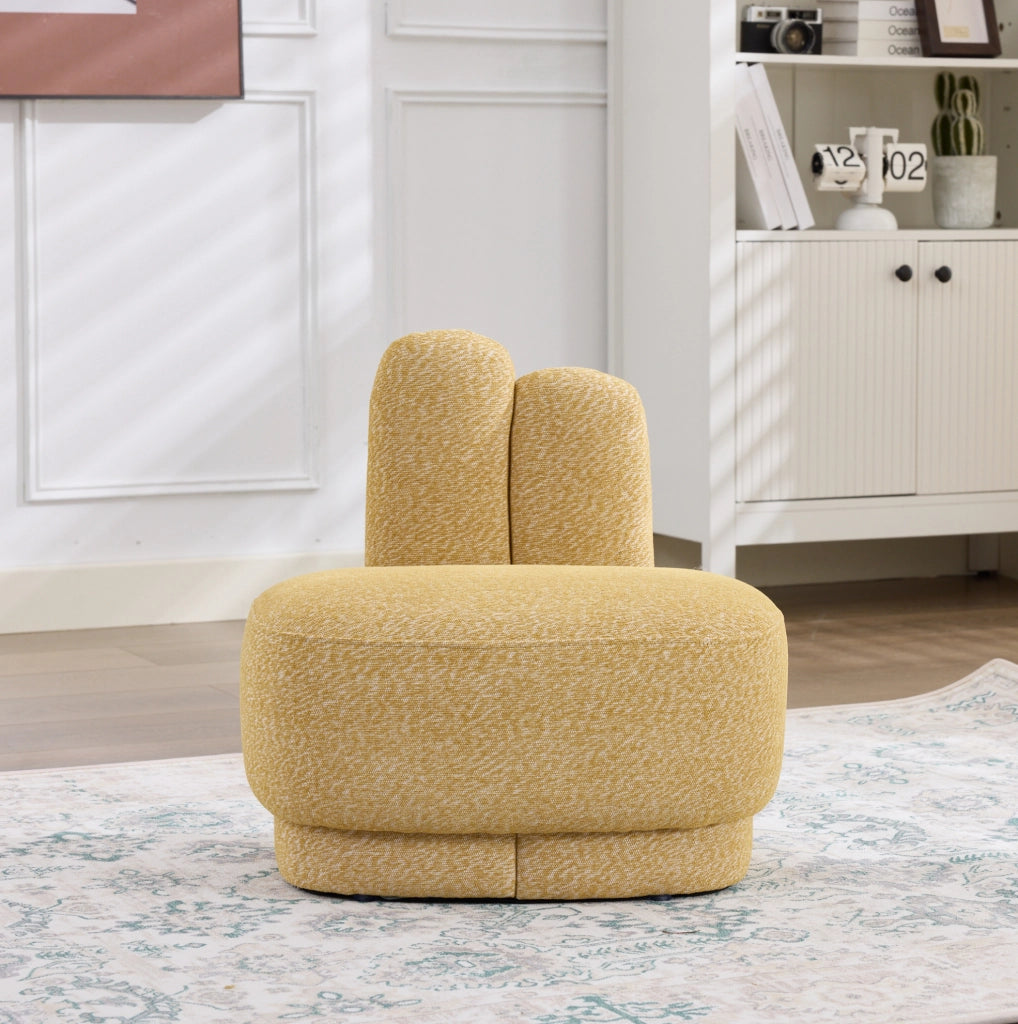 Pouf imbottito a forma di coniglio in tessuto giallo