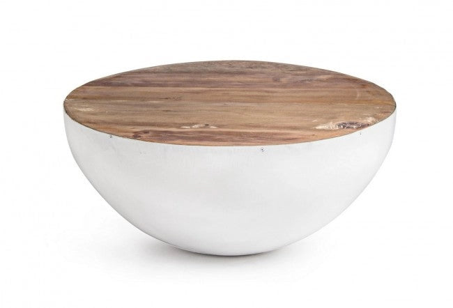 Tavolino Lancaster Bianco D70 in Legno Riciclato