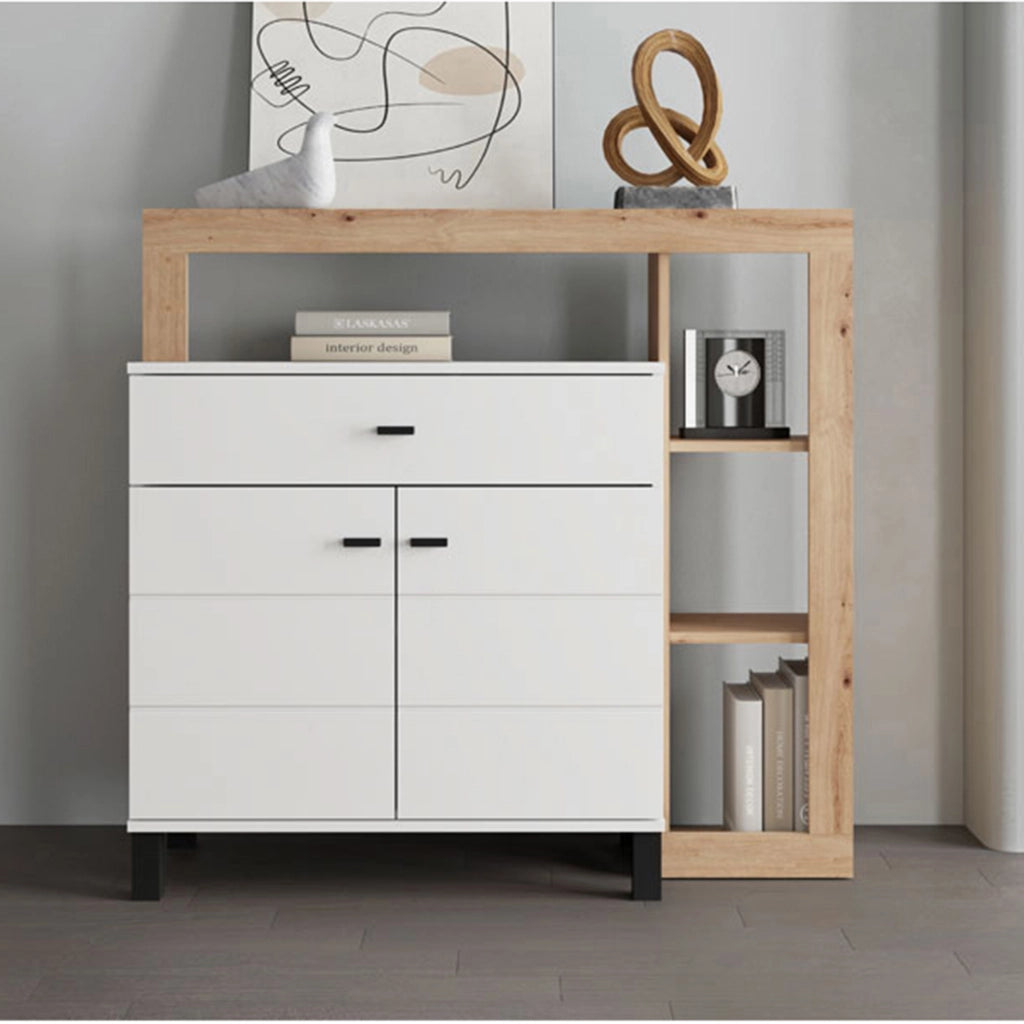 Madia Banos, Credenza un Cassetto, 106x35x101h cm Bianco