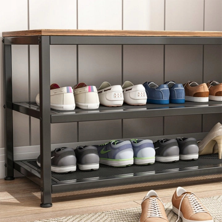 Scaffale armadio per scarpe con seduta grande ripiano retrò 73 cm