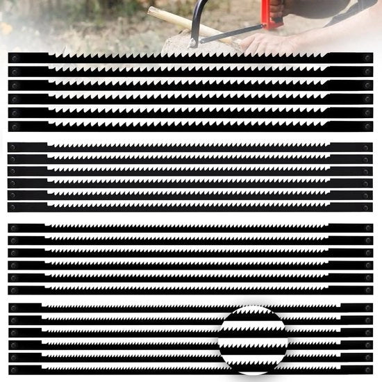 Gatzaagbladen 24 Stuks - 127 mm - Acciaio di Carbonio - Denti a Spirale - Legno/Plastica/Metallo - Resistente all'Ossidazione - Lunga Durata - Lame per Cricotera