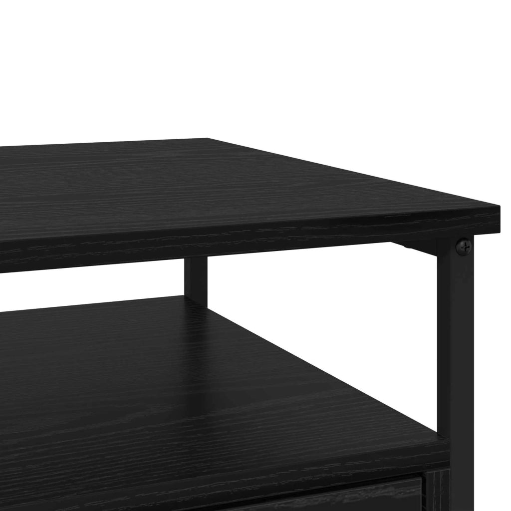 Comodino | Armadio da Notte | Mobiletto da notte Rovere Nero 40 x 42 x 55 cm Legno multistrato
