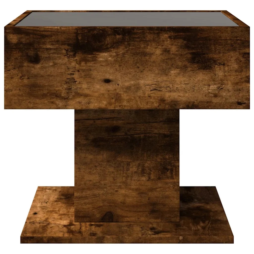 vidaXL Tavolino Salotto con LED Rovere Fumo 50x50x45 cm Multistrato