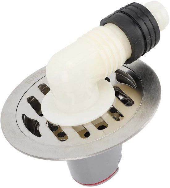 Sistema di scarico 10 cm - Acciaio inossidabile - Scarico doccia - Zona rasatura - Piastra antiscivolo - Facile da pulire - Scarico pavimento