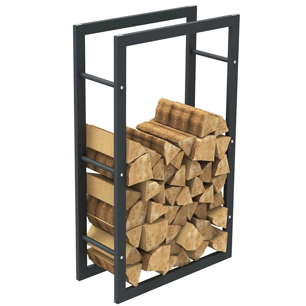 Portalegna Supporto Metallo Porta Legna Interno Legnaia Camino Stufa 100x60x25cm