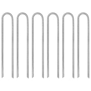Picchetti per Tenda 6pz a Forma di U 30cm Ã˜7 mm Acciaio Zincato
