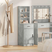 Credenza-Buffet-Armadio da cucina Grigio cemento 40 x 40,5 x 135 cm Legno multistrato