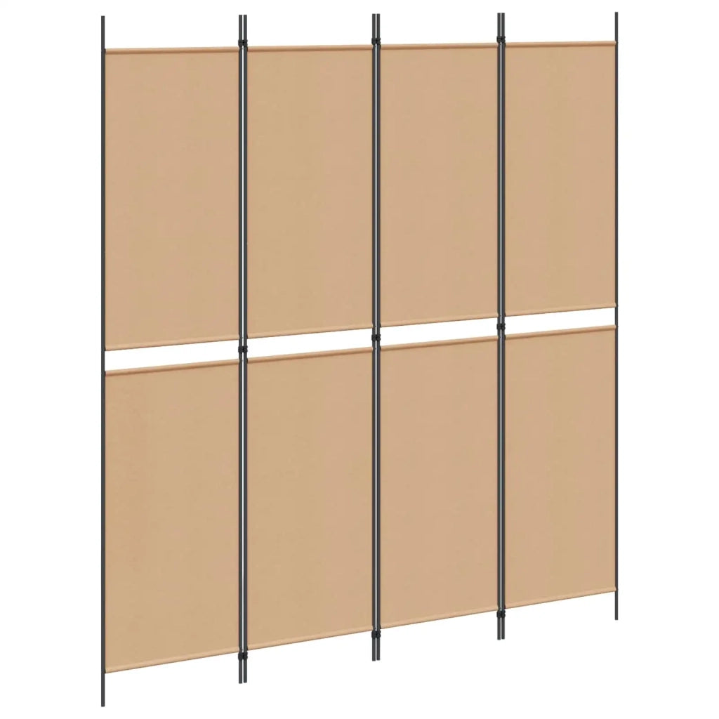 Divisorio Ambienti | Divider per stanze | Paravento a 4 pannelli Beige 200 x 220 cm Tessuto