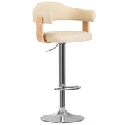 Sgabelli da Bar 2 pz Crema in Legno Curvo e Similpelle 327337
