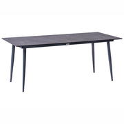 Tavolo da giardino con piano in HPL grigio e struttura in alluminio grigio scuro resistente ai raggi UV all'acqua  per esterni, in stile moderno
