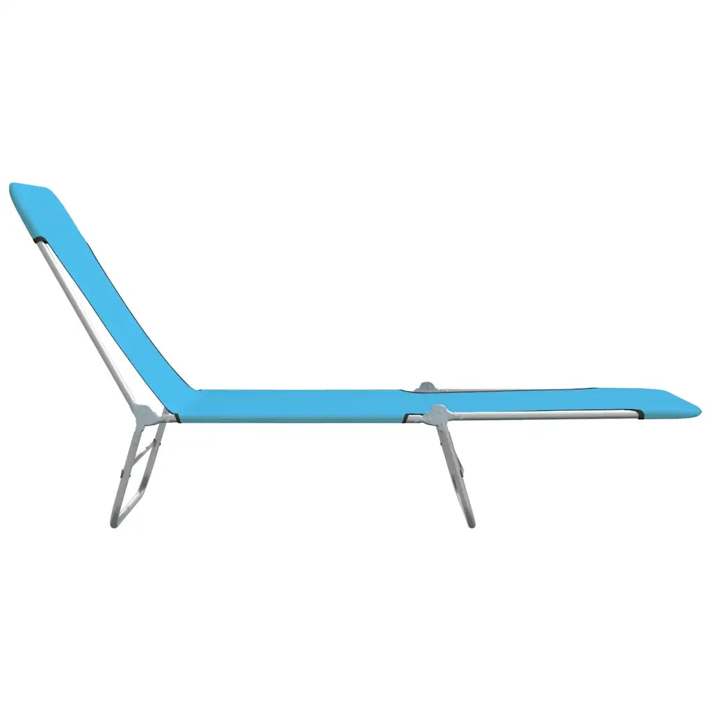 Lettini Prendisole Pieghevoli 2pz in Acciaio e Tessuto Blu 310344