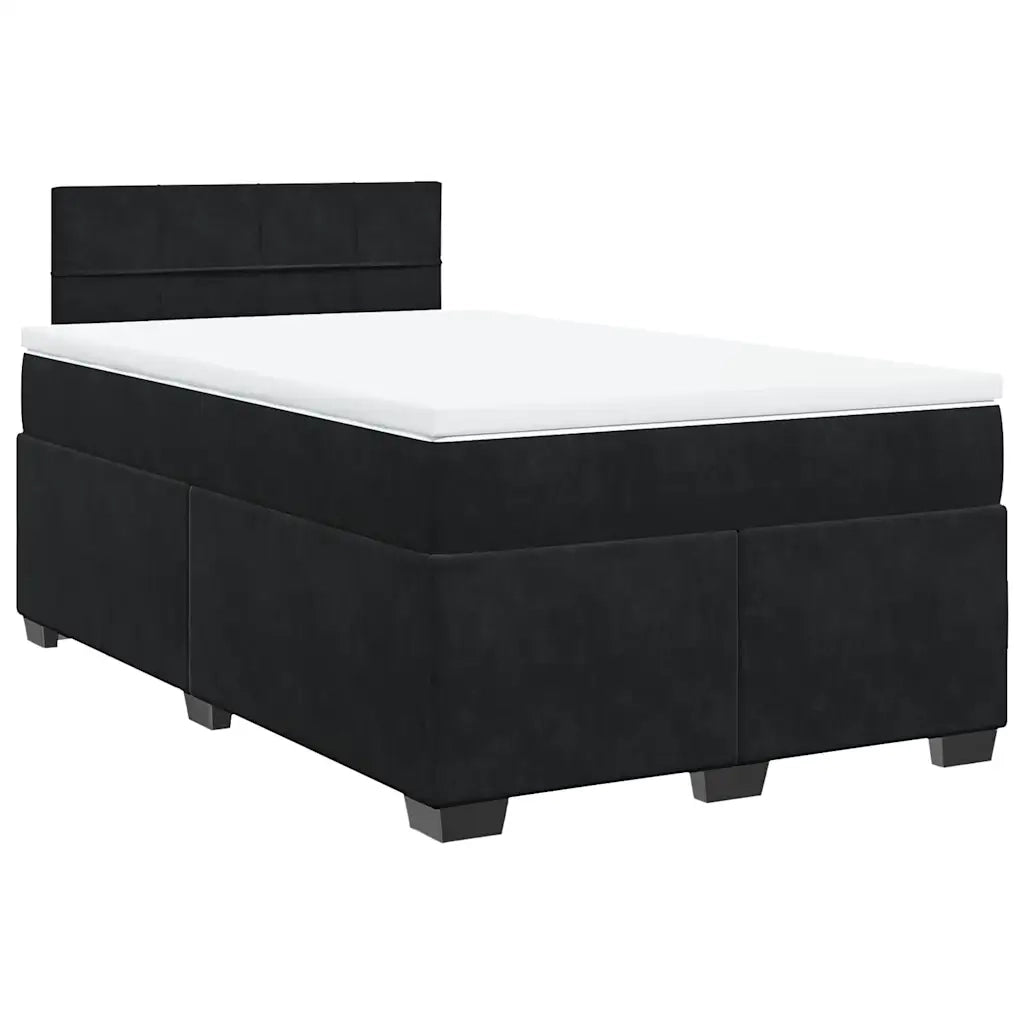 Giroletto a Molle con Materasso Nero 120x200 cm in Velluto 3288584