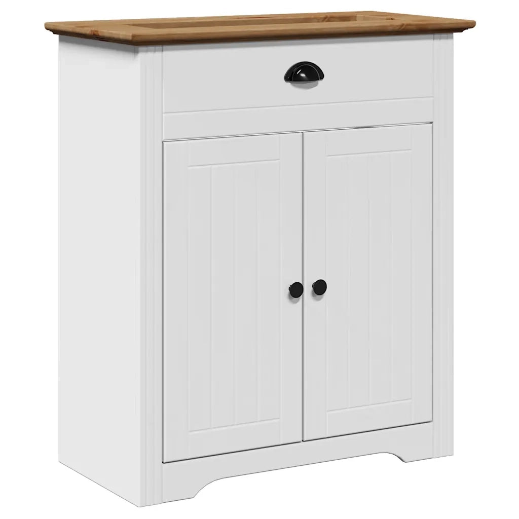 Mobile Lavabo | Armadio Lavabo da Bagno BODO Bianco e Marrone 70x35x80 cm